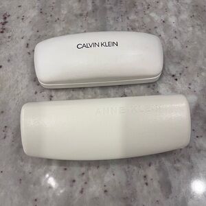 Calvin Klein and Anne Klein White Eyeglass Cases